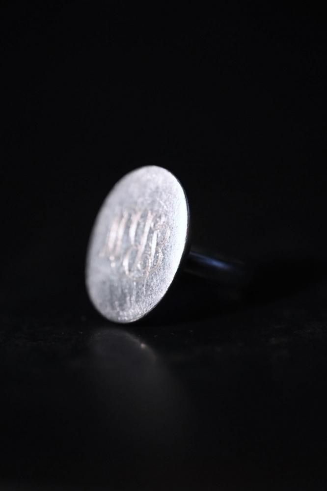 Vintage silver Initial ring