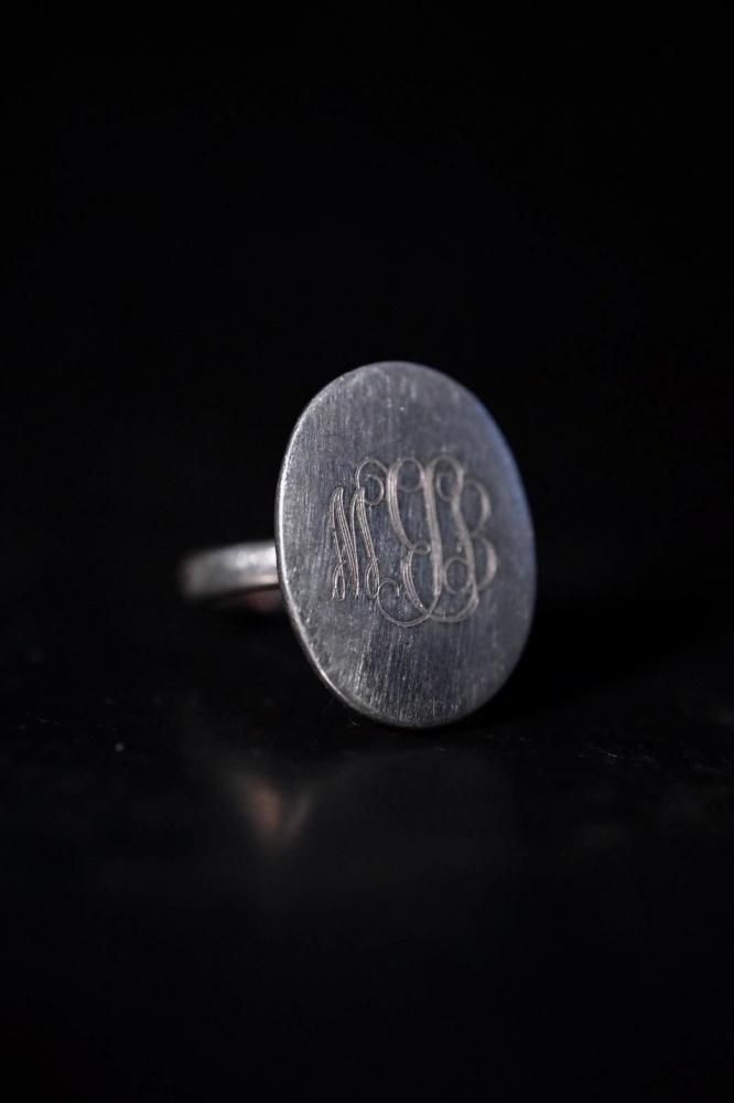 Vintage silver Initial ring