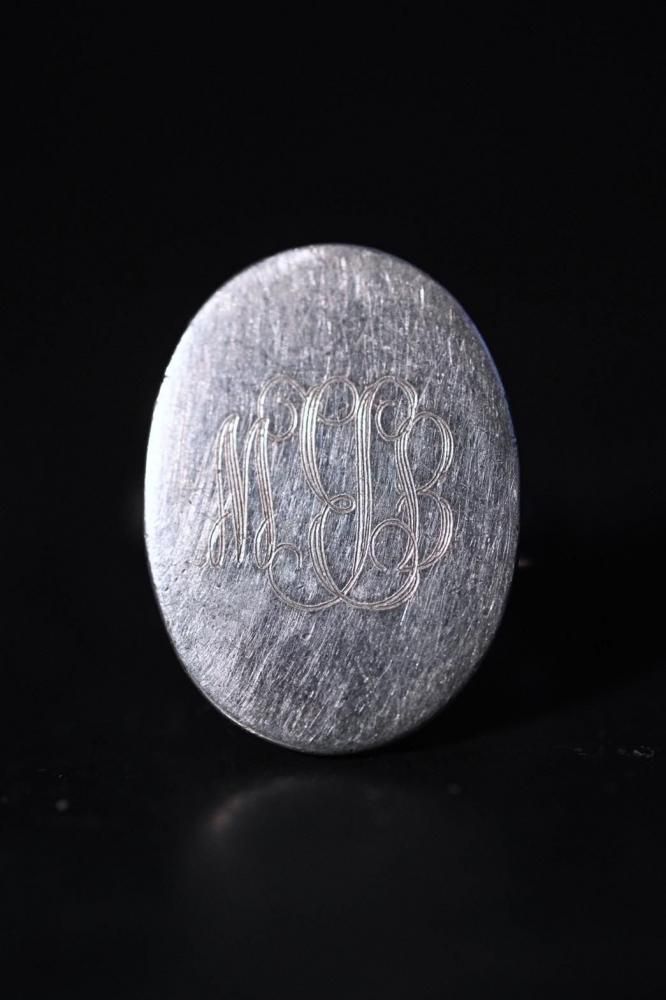 Vintage silver Initial ring
