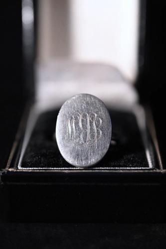 Vintage silver Initial ring 10
