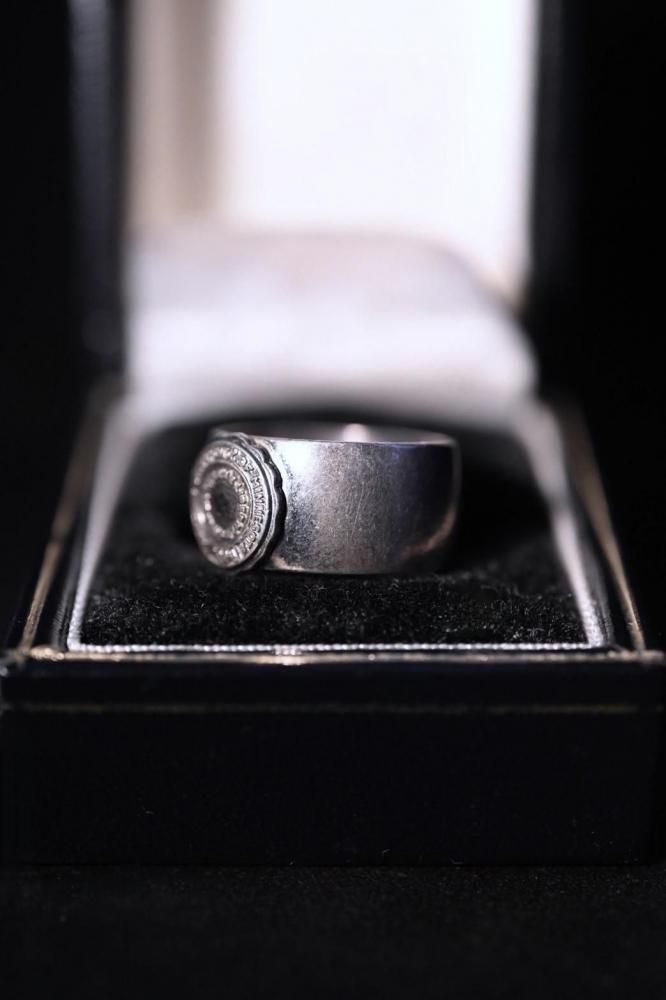 Vintage silver college ring