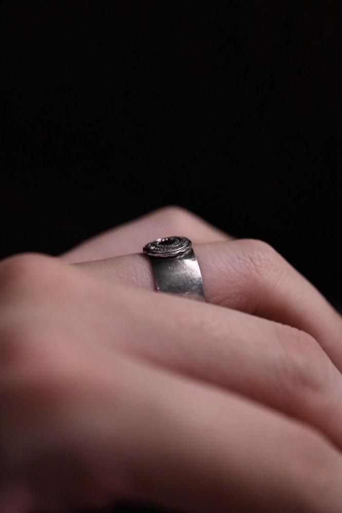 Vintage silver college ring