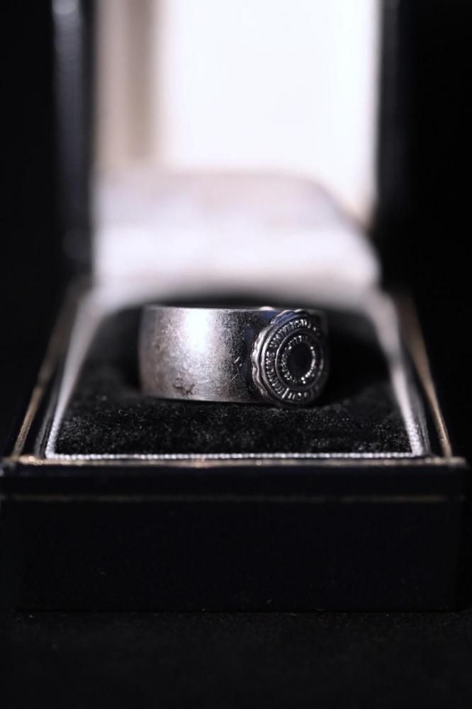 Vintage silver college ring