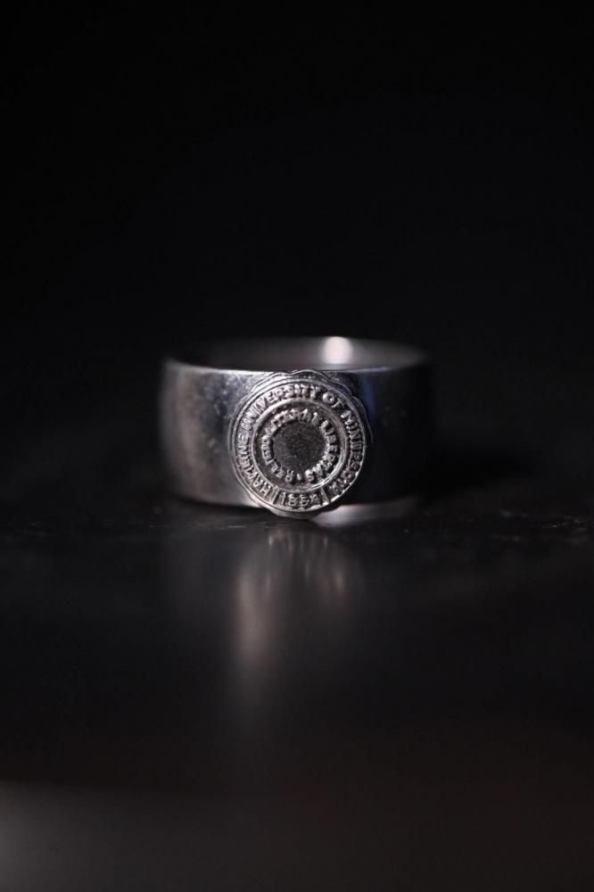 Vintage silver college ring