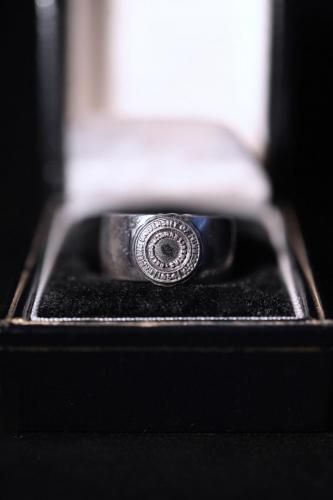 Vintage silver college ring 11