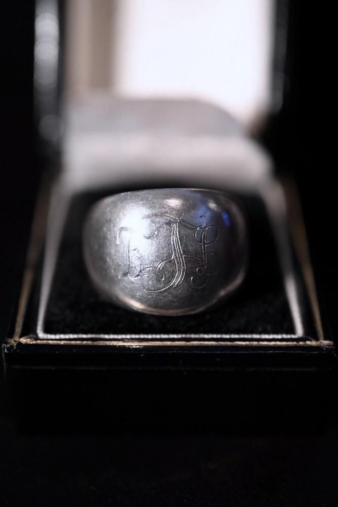 Vintage silver Initial ring