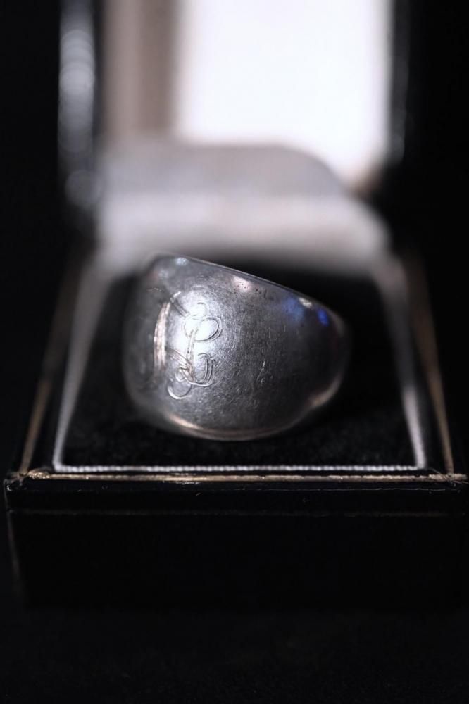 Vintage silver Initial ring