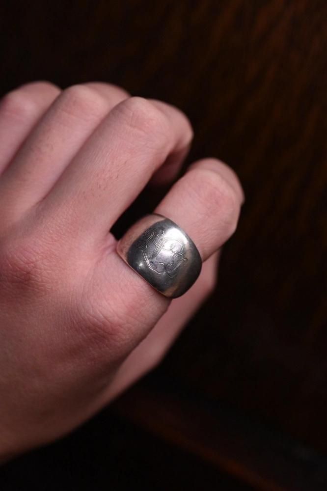 Vintage silver Initial ring