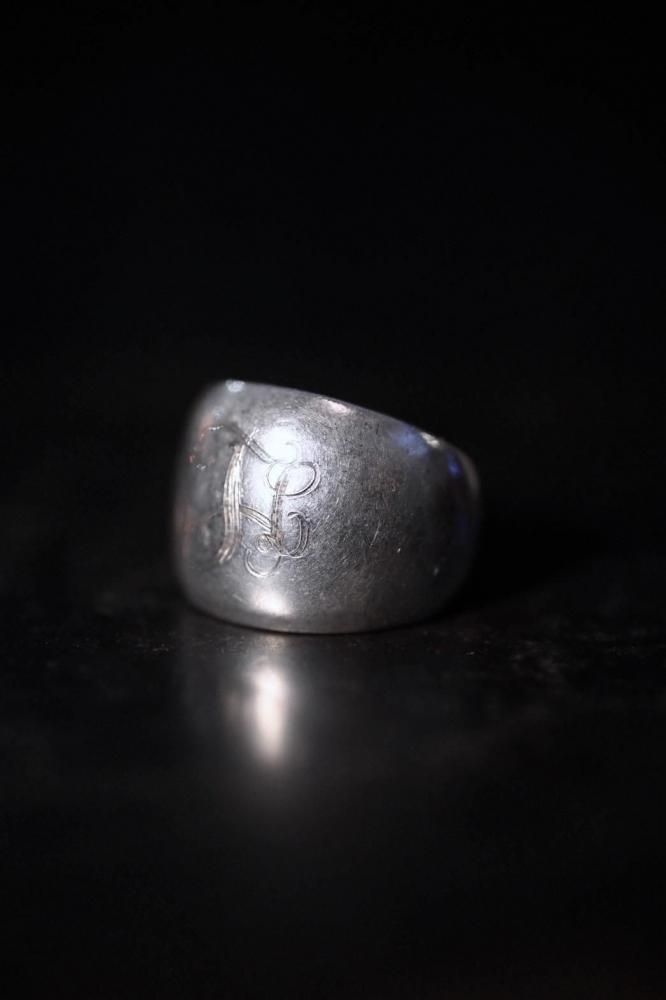 Vintage silver Initial ring