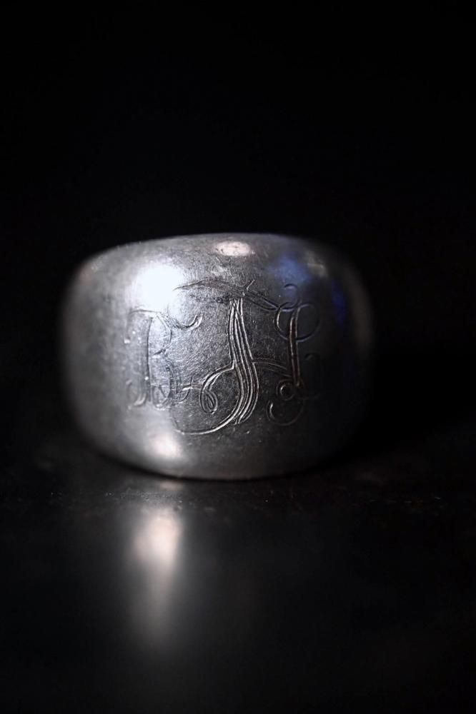 Vintage silver Initial ring