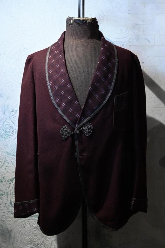 us 1930'~ wool smoking jacket