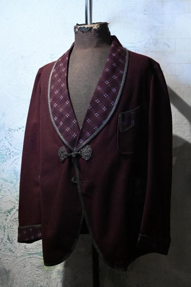 us 1930'~ wool smoking jacket