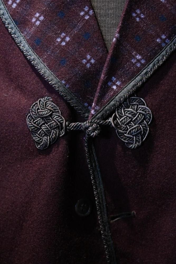 us 1930'~ wool smoking jacket