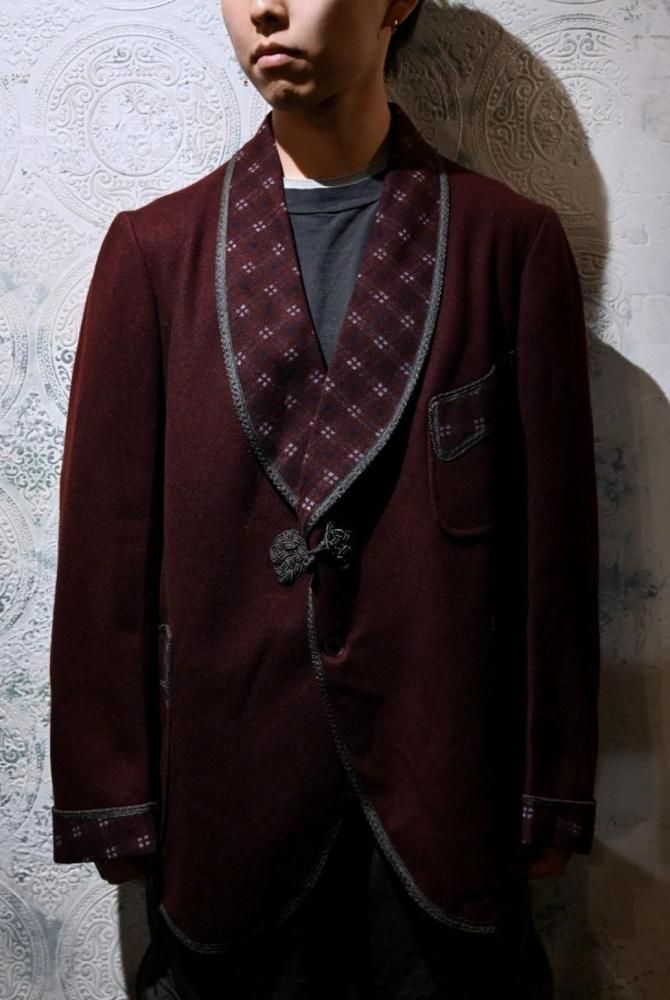 us 1930'~ wool smoking jacket