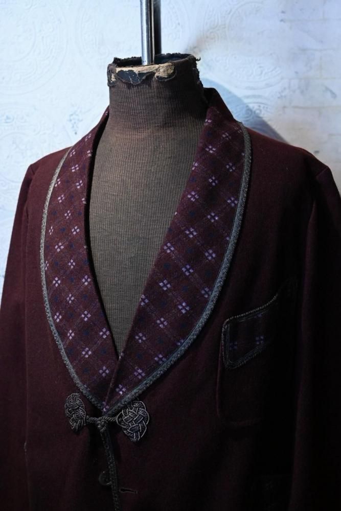 us 1930'~ wool smoking jacket