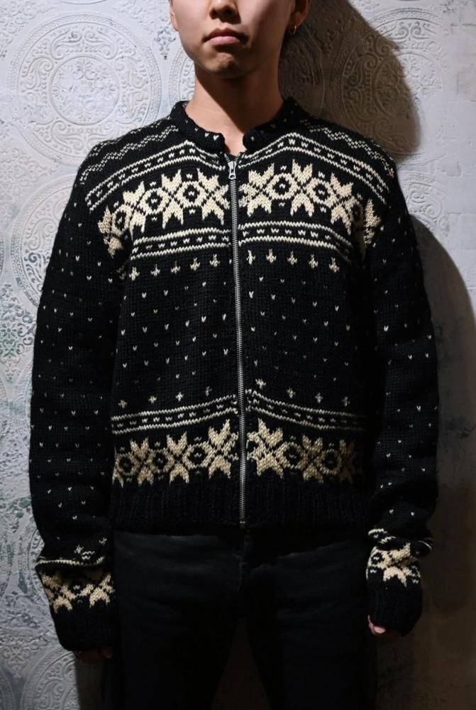 Canadian 1950's wool knit zip up cardigan