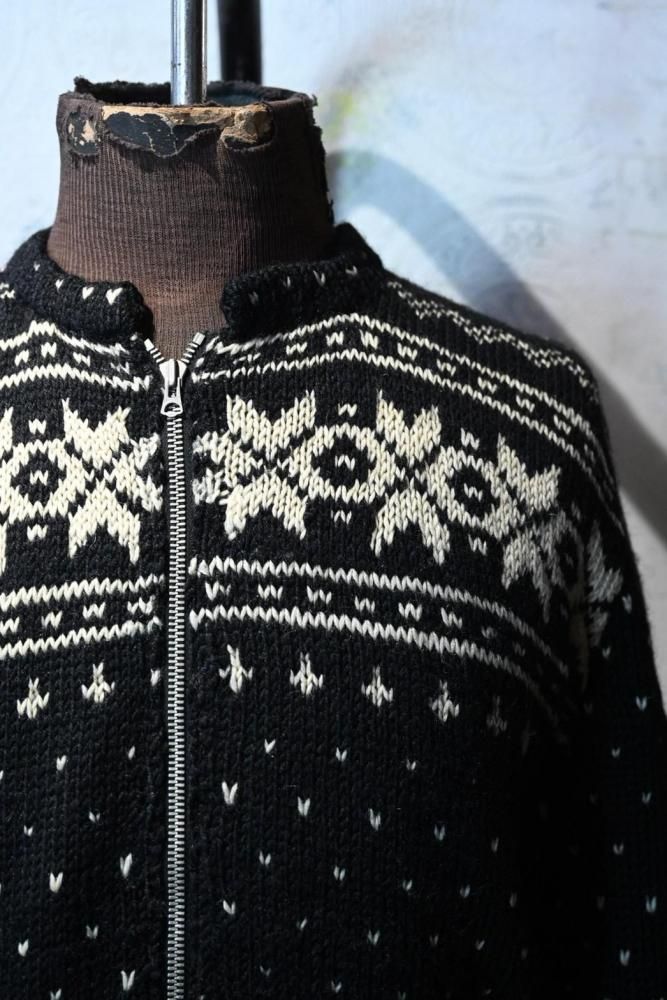 Canadian 1950's wool knit zip up cardigan
