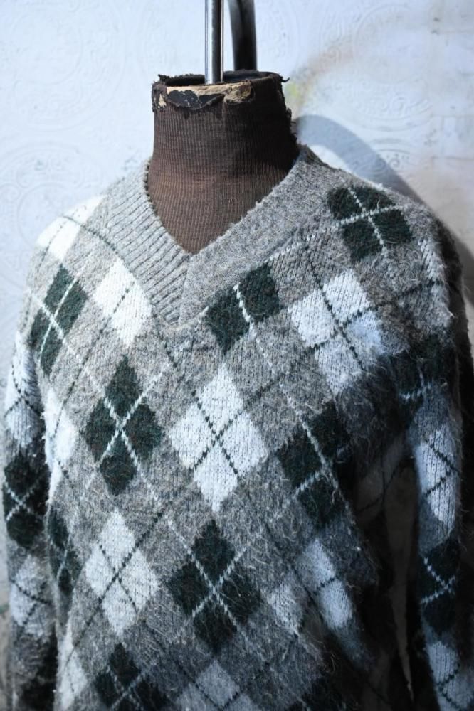 us 1960's "ARROW" argyle knit sweater