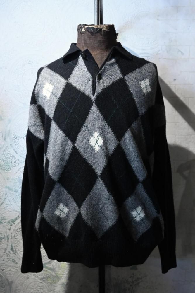 Italy 1970's argyle knit sweater