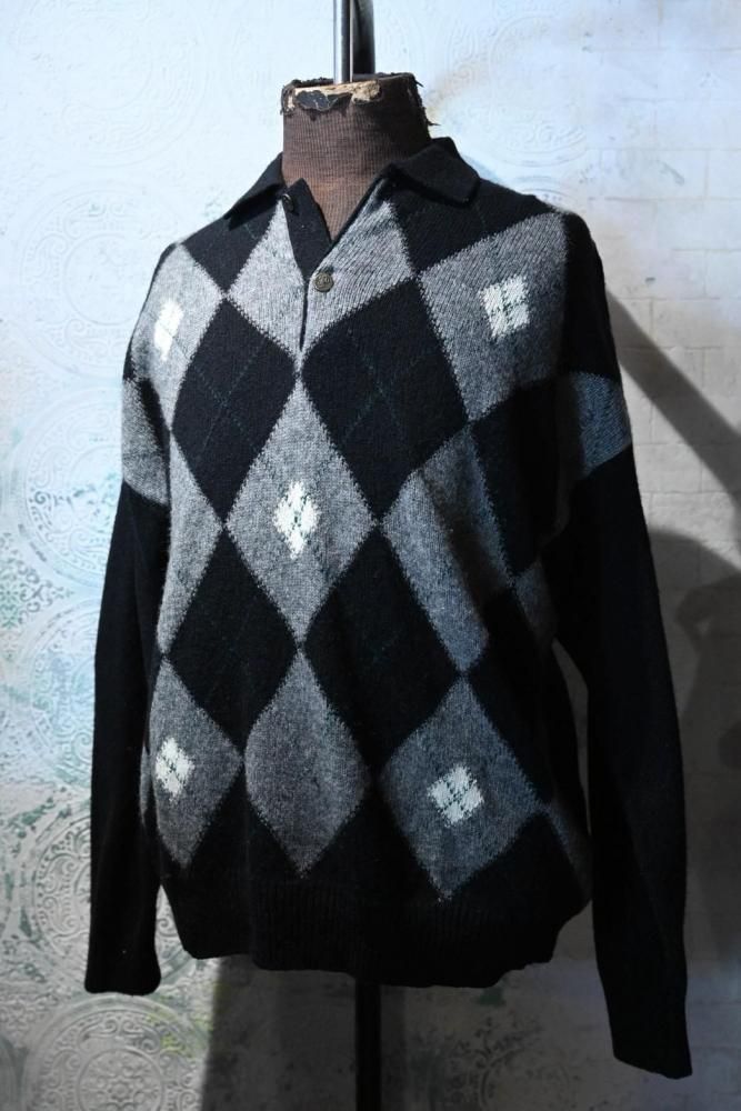 Italy 1970's argyle knit sweater