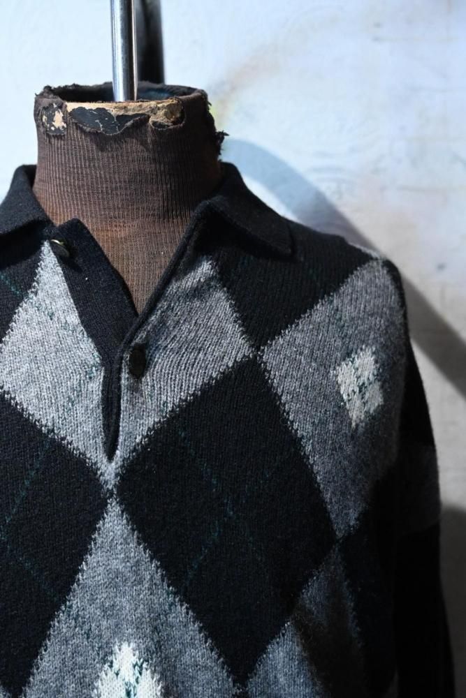 Italy 1970's argyle knit sweater