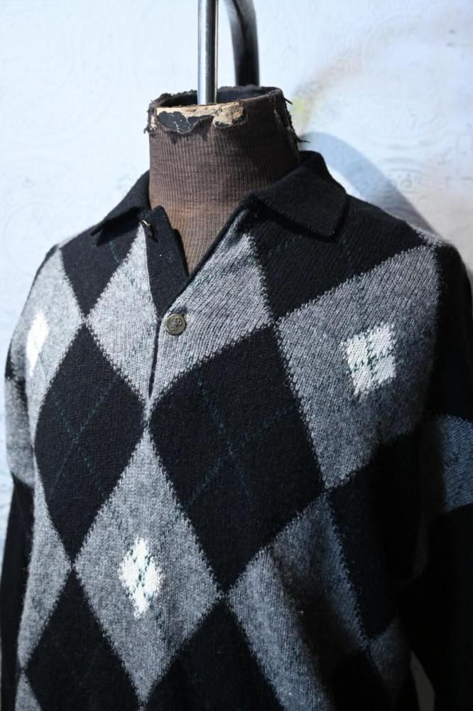 Italy 1970's argyle knit sweater
