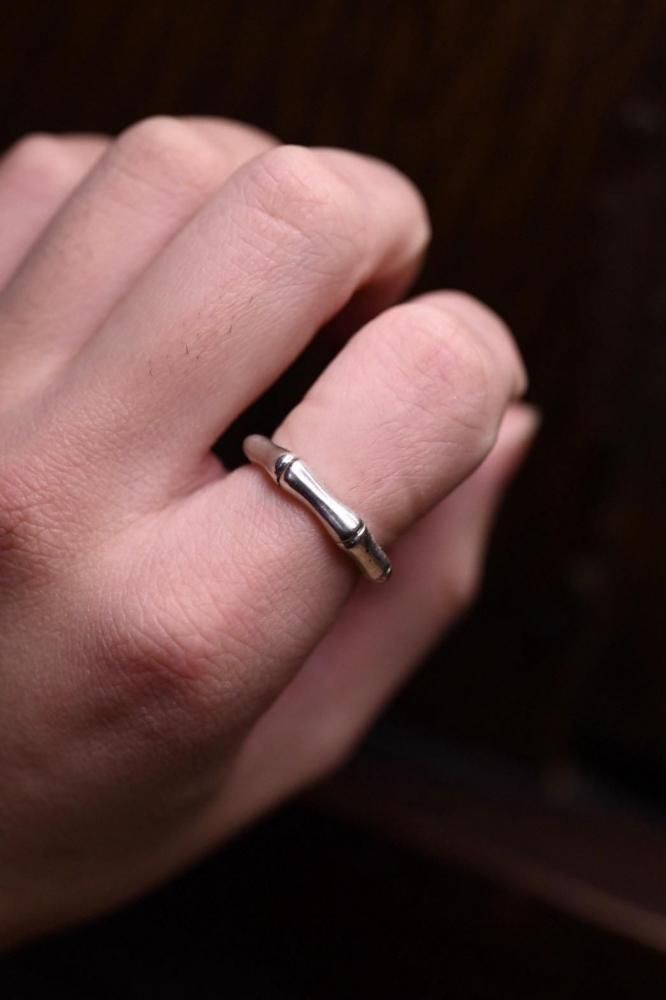 Vintage bamboo silver ring 14