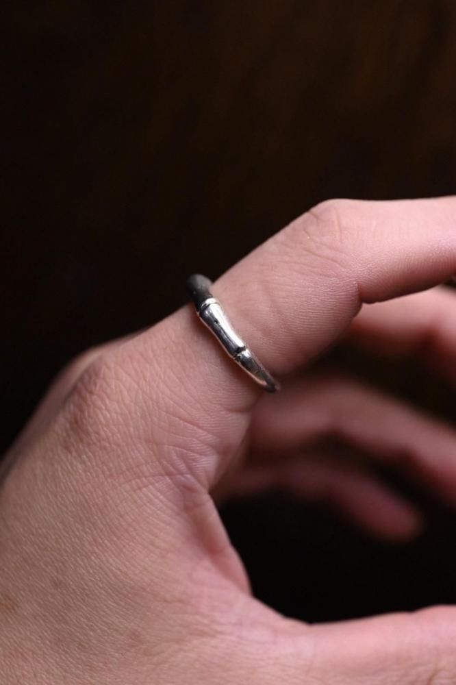 Vintage bamboo silver ring 14