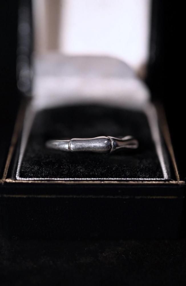 Vintage bamboo silver ring 14