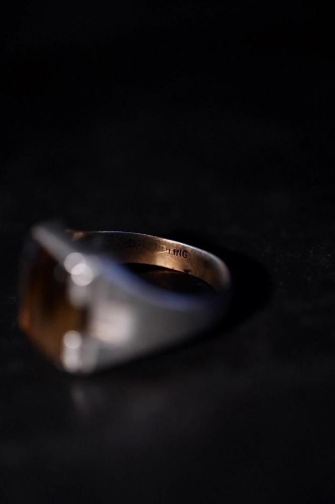 Vintage silver  agate ring 18
