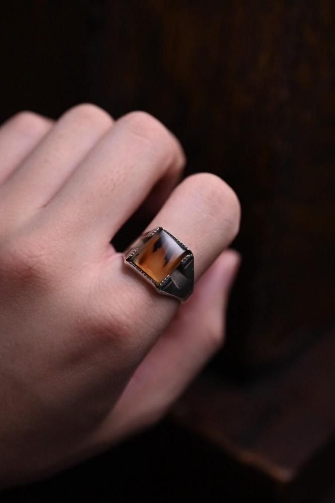 Vintage silver  agate ring 18
