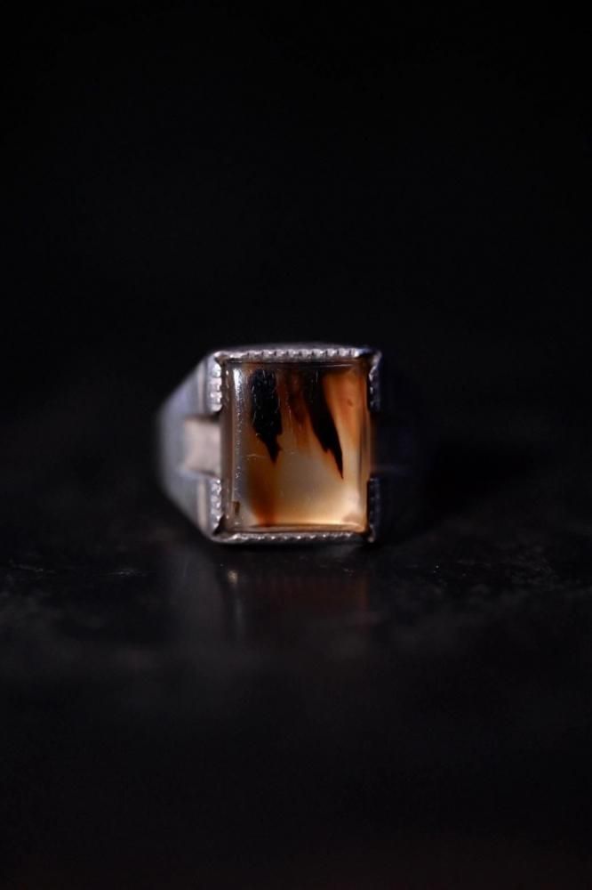 Vintage silver  agate ring 18
