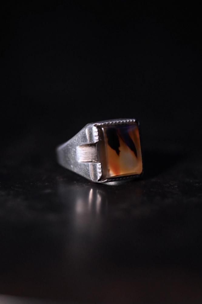 Vintage silver  agate ring 18
