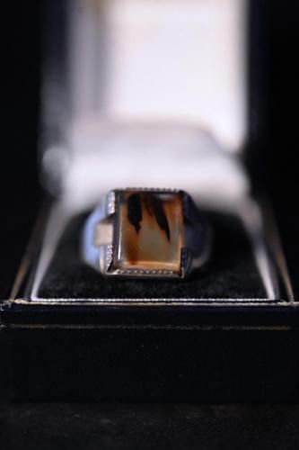 Vintage silver  agate ring 18
