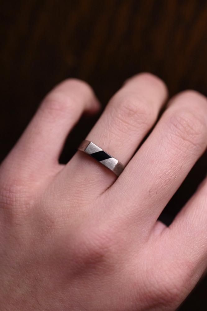 Vintage silver  onyx ring 11