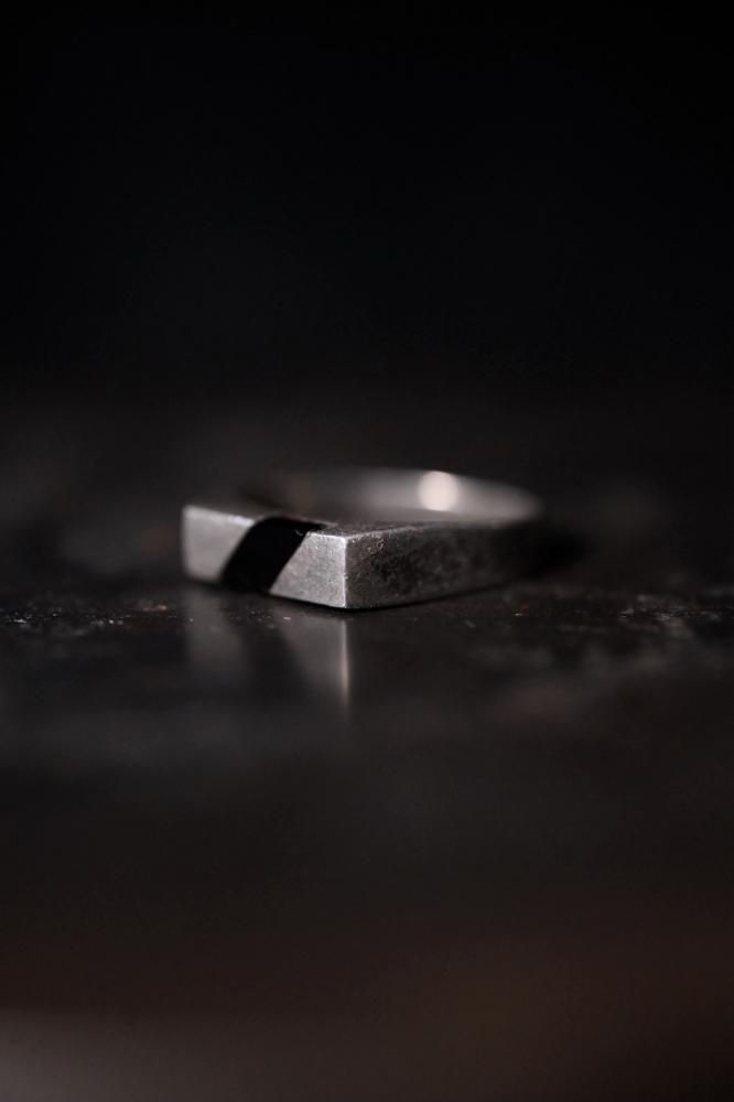 Vintage silver  onyx ring 11