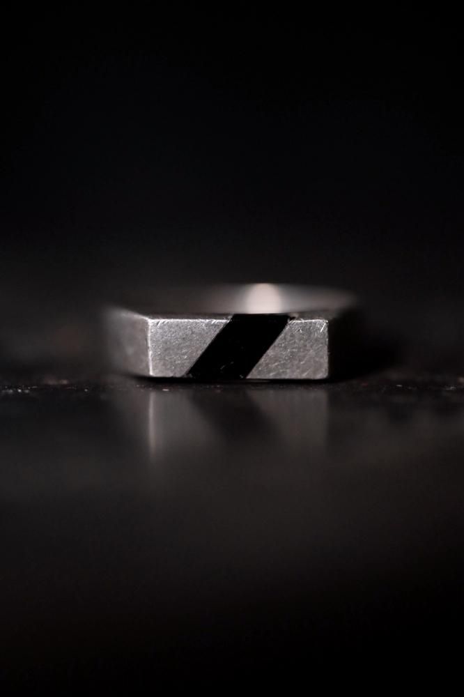 Vintage silver  onyx ring 11