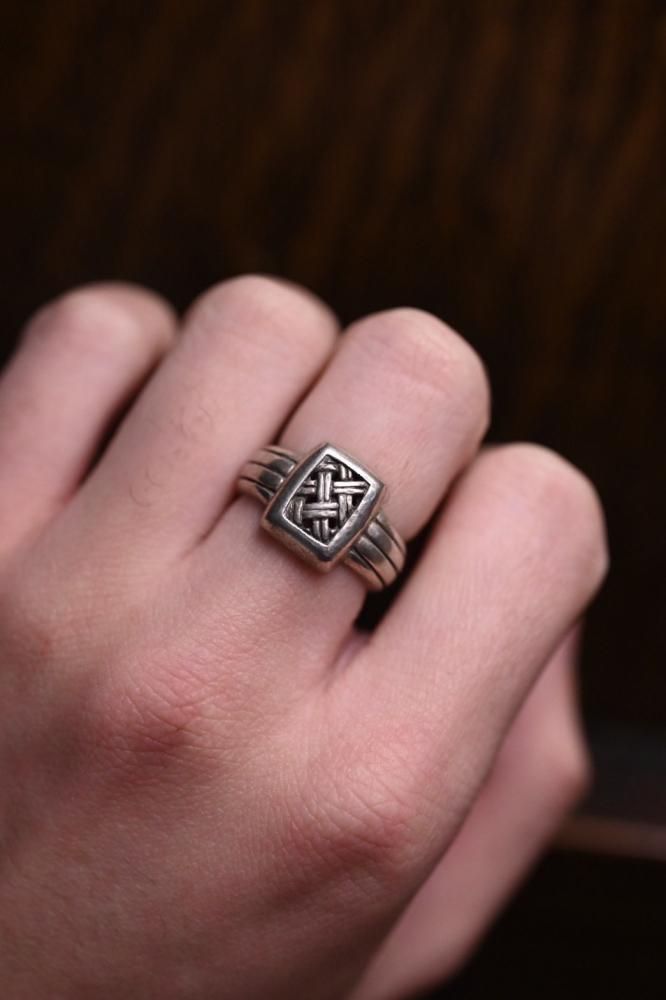 Vintage braid design silver ring "14"