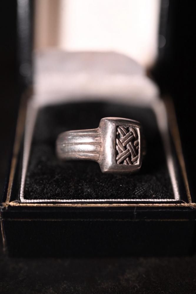 Vintage braid design silver ring "14"
