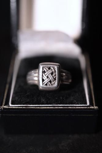 Vintage braid design silver ring "14"