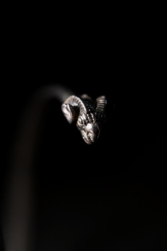 Vintage silver sheep bangle