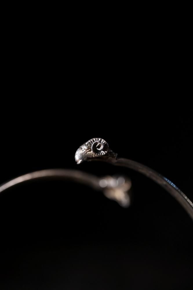 Vintage silver sheep bangle