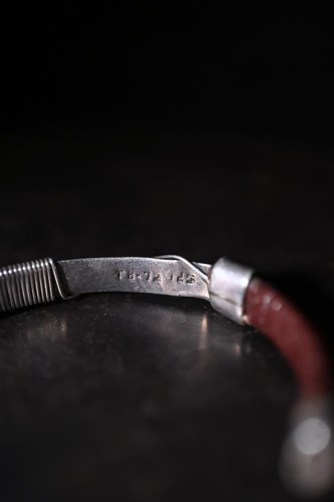 Vintage silver  leather bangle