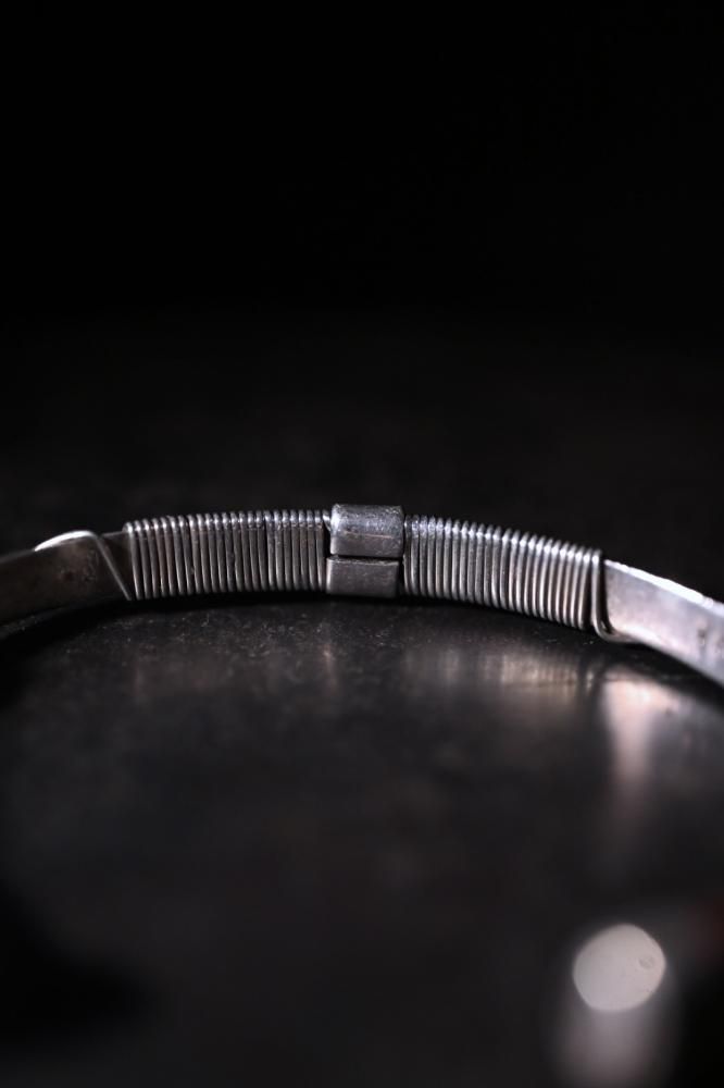 Vintage silver  leather bangle