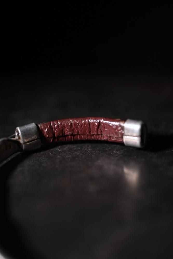 Vintage silver  leather bangle