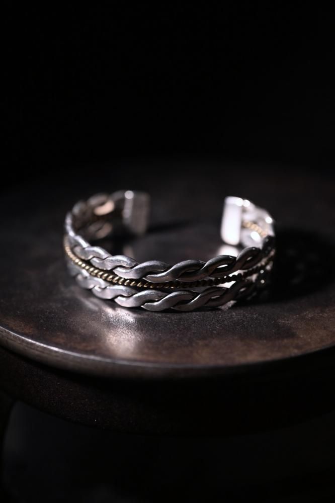 Mexico vintage silver  brass bangle