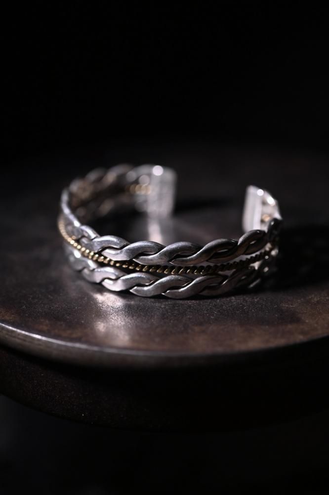 Mexico vintage silver  brass bangle