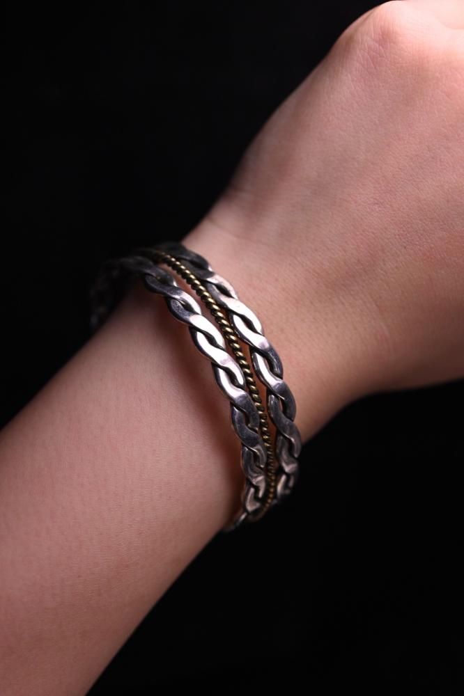 Mexico vintage silver  brass bangle