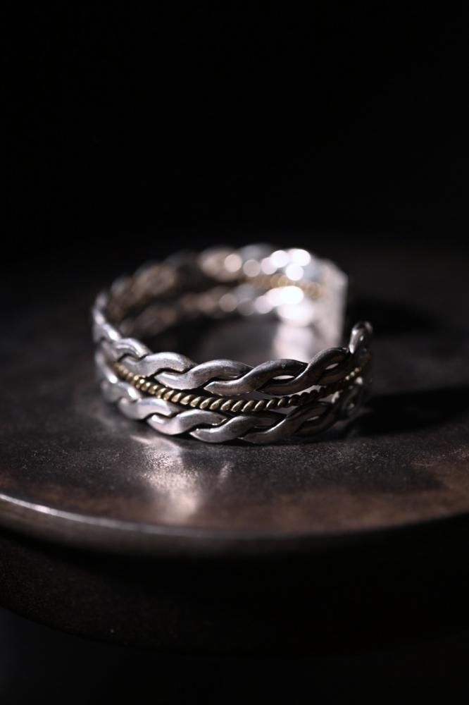 Mexico vintage silver  brass bangle