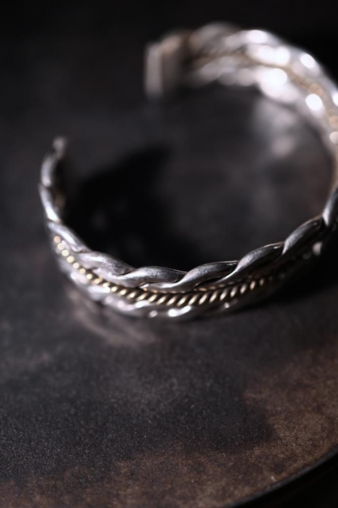 Mexico vintage silver  brass bangle